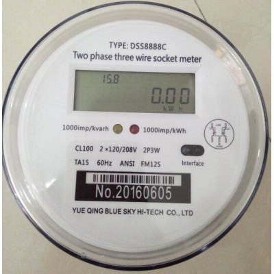 DSS8888 Dos fase tres Wire ANSI socket medidor de energia WIFI 12S  9S RF  LORA communication 1200 METERS  contador de energia