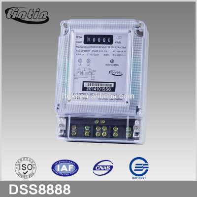 DSS8888 Two phase three wire active register type electrical energy meter/power meter/kWh meter