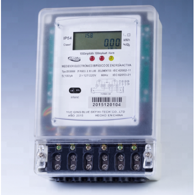 Two phase Three wire Active and Reactive Electrical Energy kWh Meter